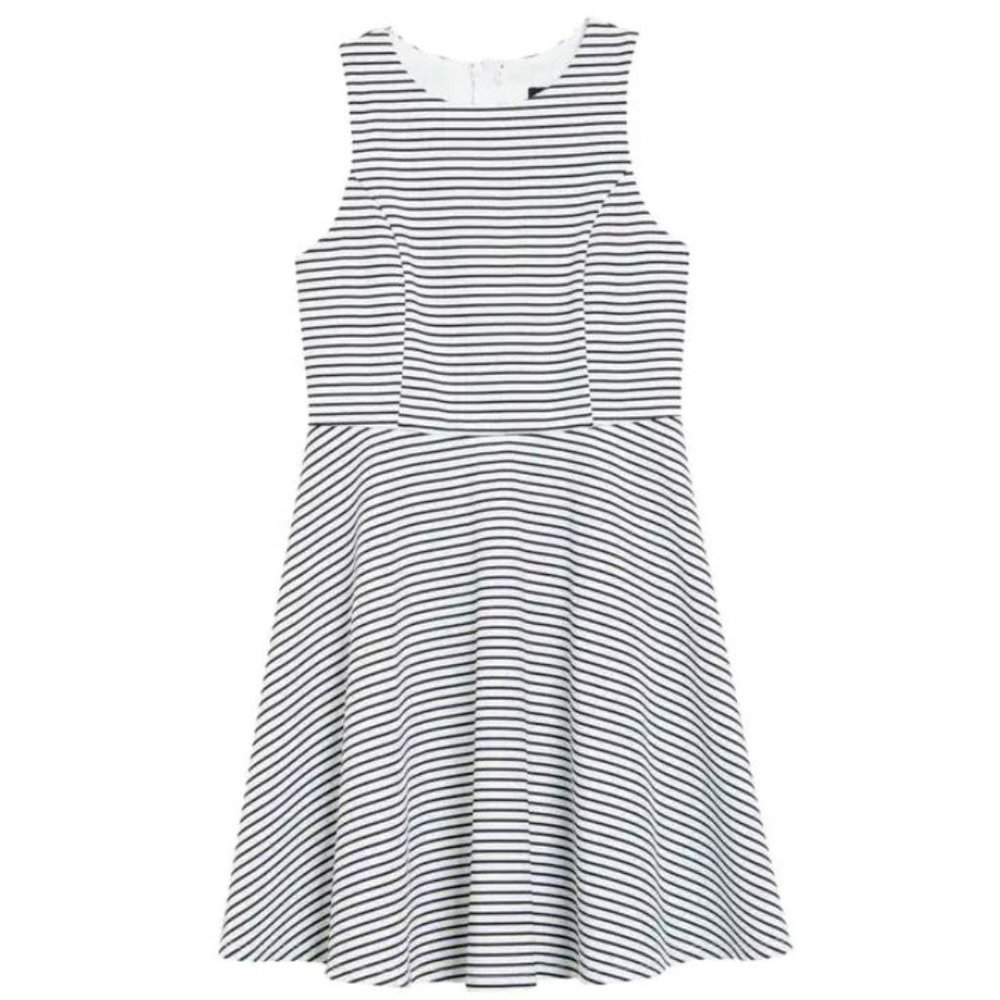 Zunie (Nordstrom brand) Navy & White Striped Skater Dress